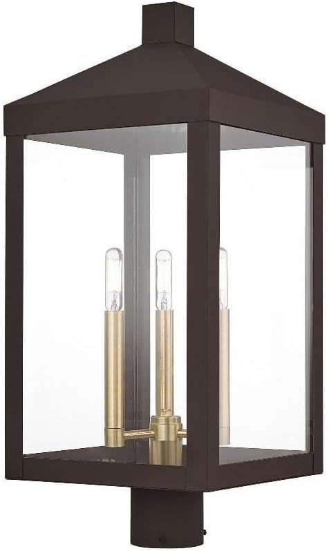 Livex Lighting 20586-07 Nyack Bronze 3 Light Outdoor Post Top Lantern
