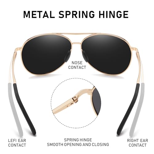 Classic Aviator Sunglasses - Polarized Military Style for Men & Women, 100% UV Protection, Premium Quality3