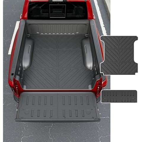 powoq 5.7FT Truck Mat Compatible with 2019-2026 Dodge Ram 1500 Cargo Mat Tailgate Liner TPE Replacement for 2019-2026 Dodge Ram 1500 Accessories (Truck Bed Mat+Tailgate Mat) Cover