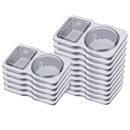 Raypontia Pequeños contenedores de salsa con tapas, recipientes de salsa con tapas reutilizables - 50x Contenedores de condimentos de doble compartimento con tapas | Bandeja de aderezo reutilizable,