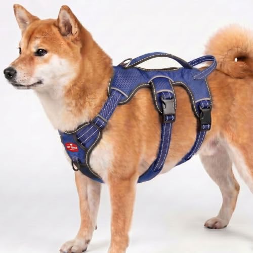 Image of Tuff Pupper Escape Proof No Escape Dog Harness | 5 Point Adjustable Fit Harness for Dogs | Padded Dog Harnesses | Handle Dog Lift Harnesses