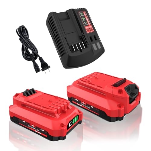 2 Pack 3.5Ah Replacement for Craftsman 20V Battery with Charger Kit