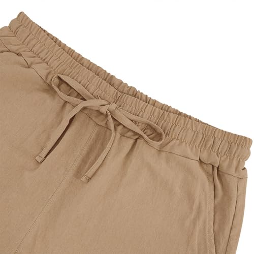 Shorts de Lino para Hombre, Cintura Elástica y Bolsillos miniatura 4