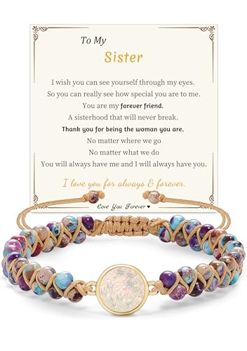 Image of Gifts for Daughter Granddaughter, To My Mom Grandma Wife Girlfriend Sister Jasper Heart Bracelets Birthday Graduation Anniversary Christmas Stocking Stuffers Valentines Mothers Day Jewelry