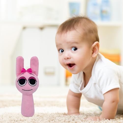 Image of Customized Text Pink Bow Sprunki Plush Toys