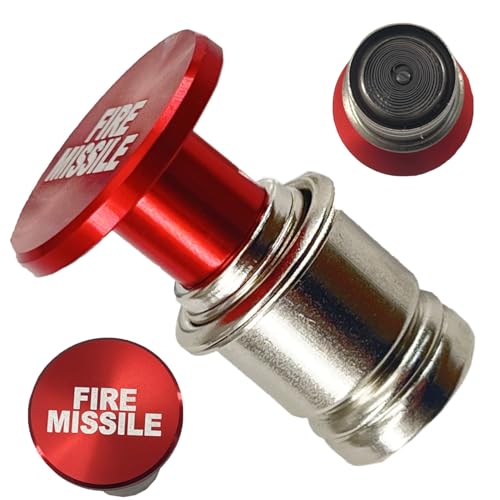 FainWan Fire Missile Button Cigarette Lighter Cover,Car Cigarette Lighter Replacement, Universal Design Fits Most Vehicles with Standard 12 Volt Power Source (Fire Missiles)