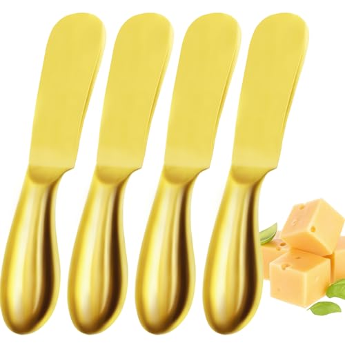 image for Mlurcu Butter Knife Butter Spreader Knife Gold Butter Knives 4 PCS Che