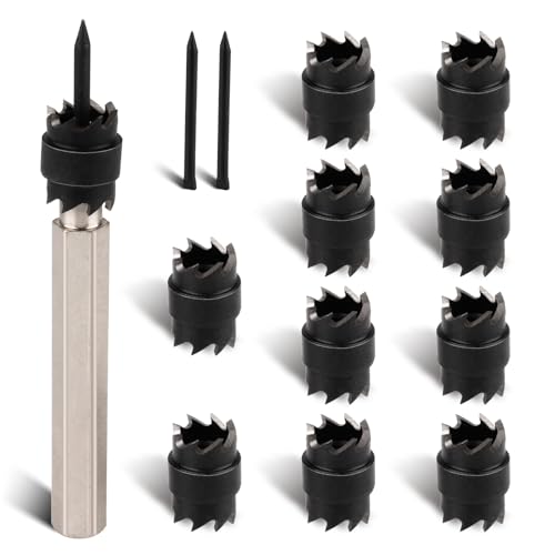 Gickbusus 13-Pack Spot Weld Cutter Set, Double-Sided Drill Bit for Easy Spot Weld Removal, 3/8' HSS Spot Weld Cutter Sets with Hex Shank, for Power Drill Welding and Sheet Metal Hole Cutting