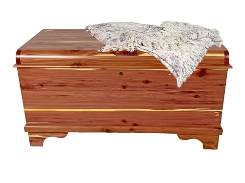 Dutchcrafters 45" Amish Heirloom Aromatic Red Cedar Hope Chest With Waterfall Edge, Storage Trunk With Lock For Blankets And Keepsakes - Made In America (Large - 45", Natural) #TOP14