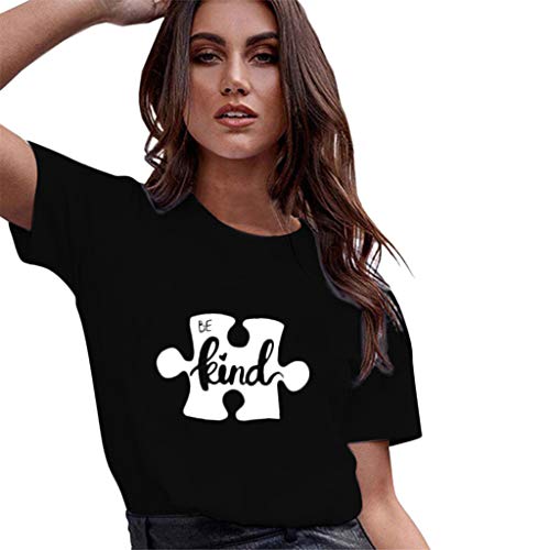 Casual Graghic T Shirt for Women,QueenMMWomen Basic Printed Short Sleeve O Neck Tops Flower and Ladybug Blouse t-Shirt