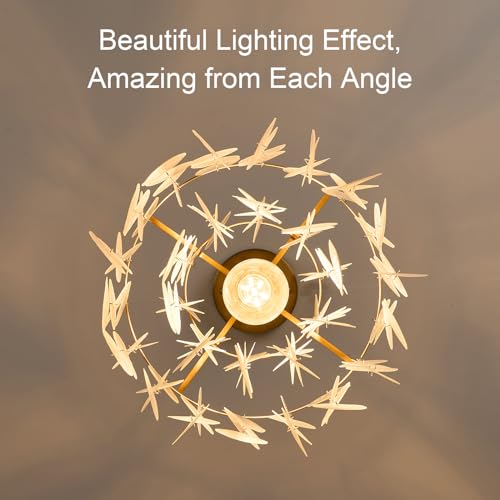 LAMKNVS White Shell Pendant Lights, Brushed Brass Coastal Seashell Chandelier Metal 2 Tiers Ceiling Hanging Light Fixture for Kitchen Island Dining Room Entryway Bedroom Foyer, E26 Socket - Image 7