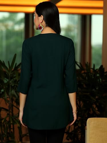 Image of Libas Womens Solid Viscose Straight Kurti for Women Suit