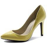 Ollio Women's Shoe Stiletto High Heel Enamel Pointed Toe Pump