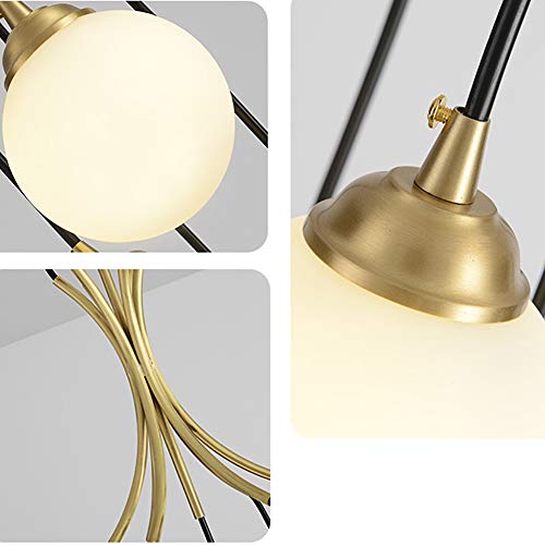 Plafonniers LED 4 têtes structure cuivre sans ampoule pour salon - 5