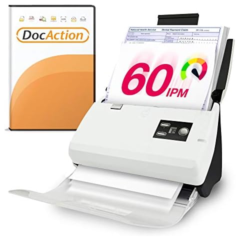 Plustek PS30D duplex Document Scanner: with 50 Sheet Auto Document Feeder (ADF) and searchable PDF function by Abbyy OCR. Support Mac and PC Cover