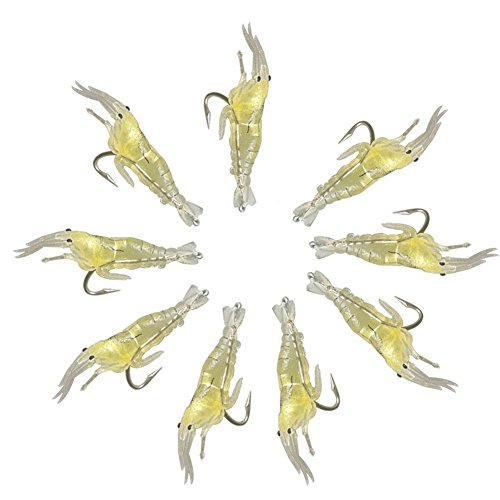 KOBONA Cebo de pesca de langostinos blandos, anzuelos, anzuelos, 9 unidades, multicolor, talla única