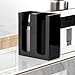 Richboom Acrylic Coffee Cup and Lid Storage Organizer Holder, 2 Compartments, Black