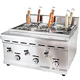 CNCEST Commercial LPG Gas Countertop Pasta Cooker Machine with 6 Basket, Pasta Cooker Noodle Oven...