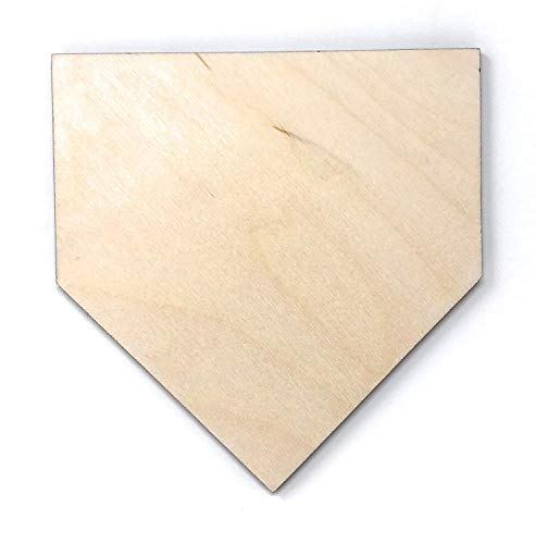 Gocutouts 12" Home Plate Cutout Package of 3 Base Shape 1/8" Baltic Birch