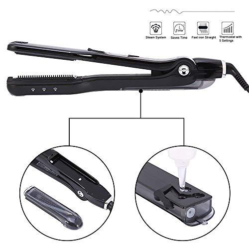 Plancha de Pelo Profesional Nano Titanio con Vapor Negro miniatura 3