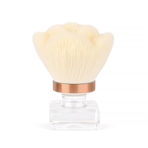 KADS Cepillo de polvo de uñas, cepillo de maquillaje con forma de flor, base de cristal, cepillo de limpieza de uñas, herramienta de cepillo de