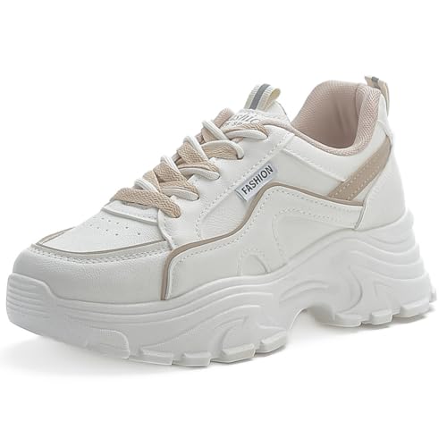 NCNDB Women's Fashion Super Chunky Sport Sneakers Lace Ups Trainers Running Shoes for Girls