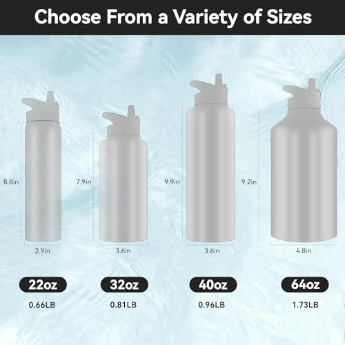 HASLE OUTFITTERS 40oz Stainless Steel Water Bottle, Vacuum Insulated Double Walled Leak Proof Sports Water Bottle with 2 Lids (Straw and Spout Lid) Keep Cold and Hot(Blue Black Gradient,1) by HASLE OUTFITTERS - Image 3