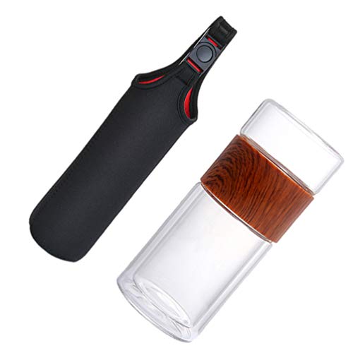 Yardwe Infusor de Chá de Vidro Copo de Chá Copo de Vidro de Alta Temperatura Garrafa de Chá Infusor