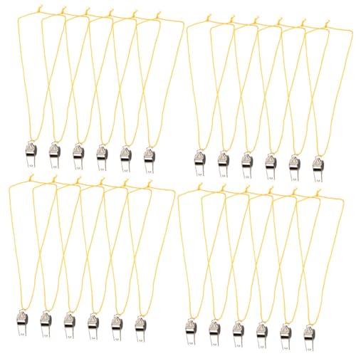 24 Silbatos de Acero Inoxidable con Cordón para Entrenamiento miniatura 1