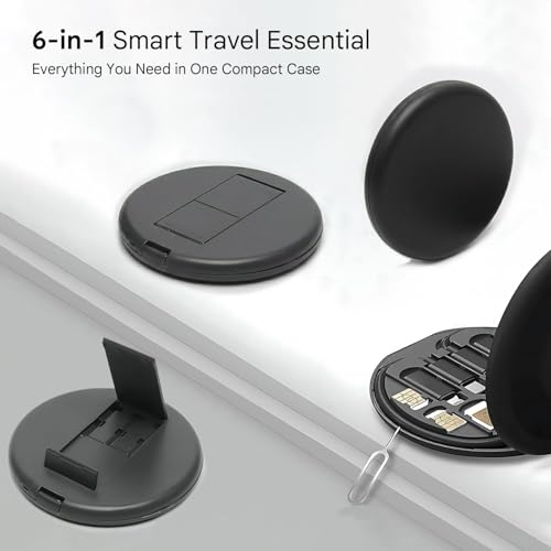 Image of Hypercore Multi-Function Data Cable Set with Round Carry Case, Black