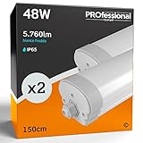 plafoniere 2 x 58w Gamma Impermeabile IP65 con vita utile di 25000 ore