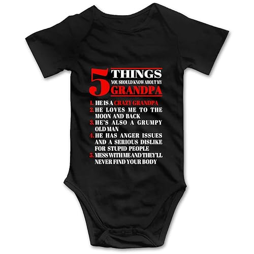 DOQOSESHY 5 Things You Should Know About My Grandpa Funny Baby Bodysuit Toddler Outfits
