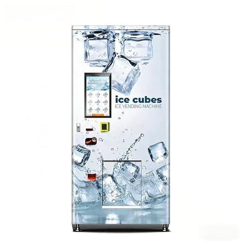 Industrial Ice Vending Machine, 24/7 Self-Service Ice Maker for Gas Stations, Resorts & Campgrounds, Smart Control System + Cashless Payment, Heavy Duty Stainless Steel Business Startup