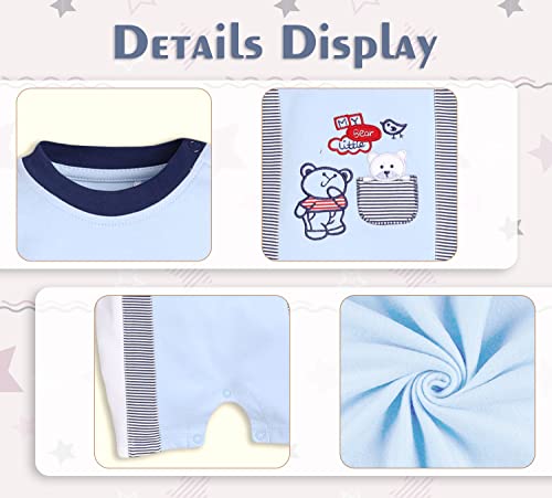 Image of BABY GO Baby Boys & Baby Girls Cotton Romper | Half Sleeve Polo Collar Jumpsuit | Newborn Infant Summer Outfit with Button Closure | Soft Breathable Playsuit | Stylish Print One Piece Dress