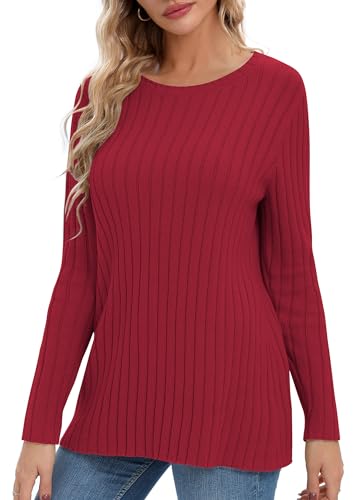 Image of Urban CoCo Women's Lightweight Crewneck Pullover Sweaters Long Sleeve Fall Knitted Sweater Tops
