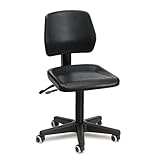 Laborstuhl aus PU mit Synchrontechnik schwarz
