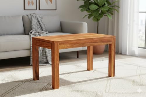 Image of Solid Sheesham Wood Living Room Benches, Wooden, Upholstered Wooden Seating Bench for Home & Office l Solid Wood Bench for Daining Table l Indoor Outdoor Seating