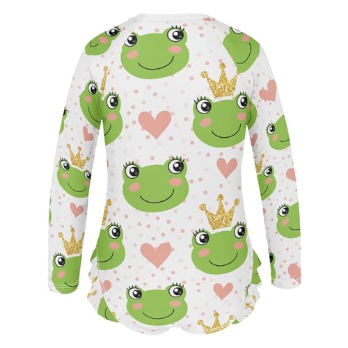 Image of Baby Girl Bathing Suit Long Sleeve UPF 50+ One Piece Toddler Swimsuit