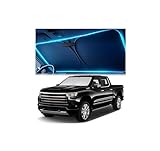 Windshield Sun Shade for Chevrolet Silverado 2019-2025 – Custom Fit Sun Shield with Mirror Cut‑Out, Blocks Heat & UV, Foldable with Storage Pouch - Chevy Silverado Windshield Sunshade
