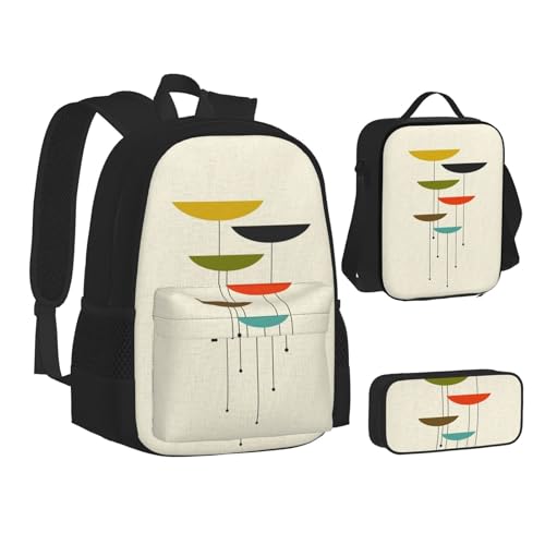 Zaino tascabile, altezza lunghezza larghezza: 42 x 32 x 14 cm. Dimensioni della borsa portapranzo. Larghezza: 26,5 x 20 x 11,5 cm. Lunghezza della borsa portapenne. Larghezza: 21 x 10,5 x 5 cm
