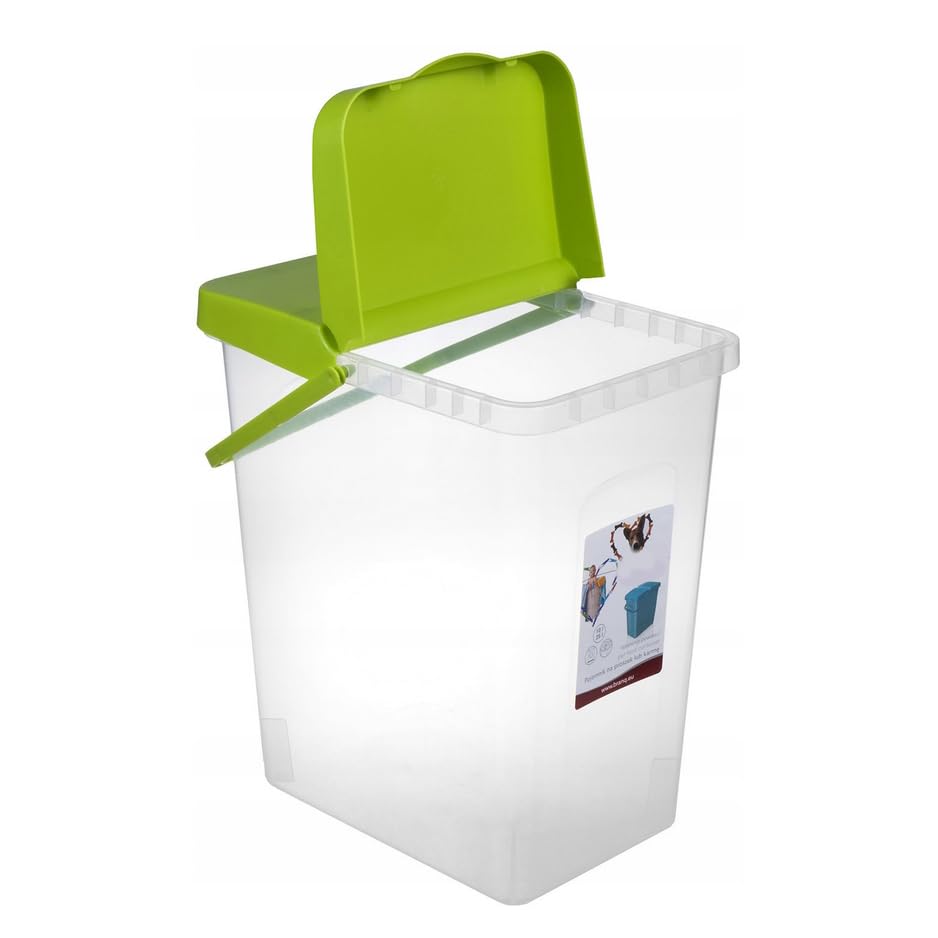 Large Storage Container Box Pet Food Washing Powder Tall 10L / 25L Home Bucket Cat Litter Tub Household Tub (Green, 10L)