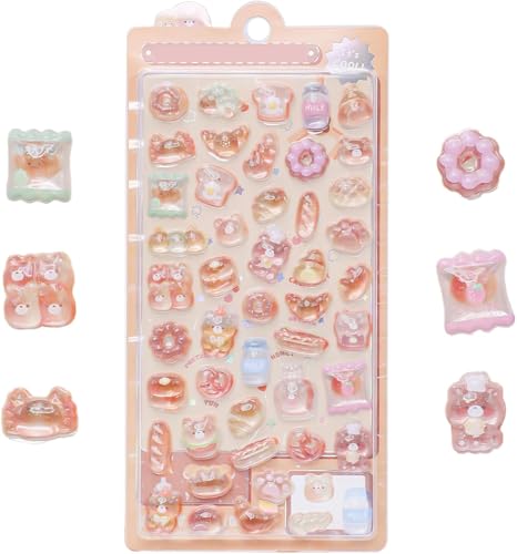 3dシール 立体シール 可愛い 女の子 キラキラ ステッカー 携帯電話飾り/DIY/手帳用 贈り物 手芸用品 (クマ)のサムネイル