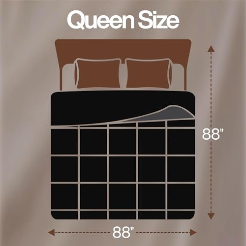 Image of Utopia Bedding Queen Comforter Duvet Insert, Reversible Black /Grey Quilted Comforter with Corner Tabs, Box Stitched Down Alternative Comforters Queen Size 88 x 88 inches