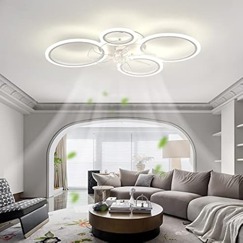 80cm Ventilador Techo con Luz y Mando a Distancia Blanco Cover