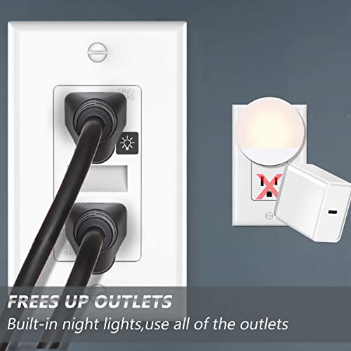 Sozulamp Decorator Receptacle Outlet With Led Night Light,15A 125V,2 Pole 3 Wire,Tamper Resistant(Tr) Electrical Standard Wall Outlets With Nightlight (4 Pack,White) #TOP2