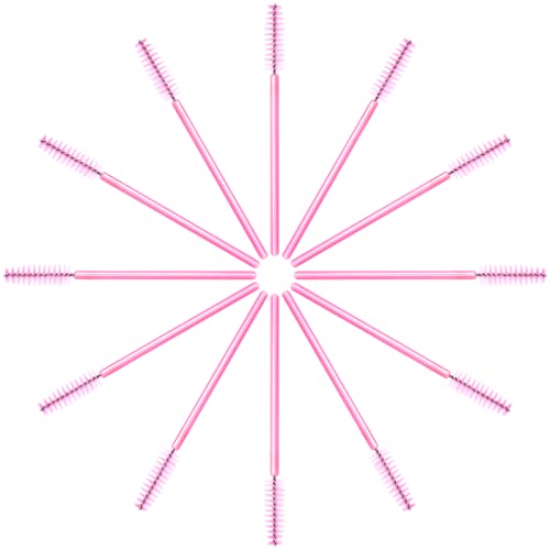 AIBAOBAO Eyelash Brushes Mascara Wands spoolies Disposableï¼Pink Crystal Eyelash Brush Eyebrow Brush Spoolie Eyelash 100Pcs Eye Brow Spoolie Castor Oil Brush Mascara Wands Cosmetic Makeup Tools - Image 4