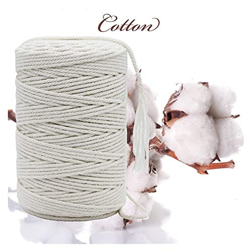 Cuerda de algodón natural de 3mm suave para tejer nudos de macramé sin dañar tus manos 5
