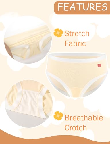 SEAUR Teen Girls Seamless Briefs Mid Waist Soft Knickers Color Blocked Underwear 4 Pack 9-16 Years2