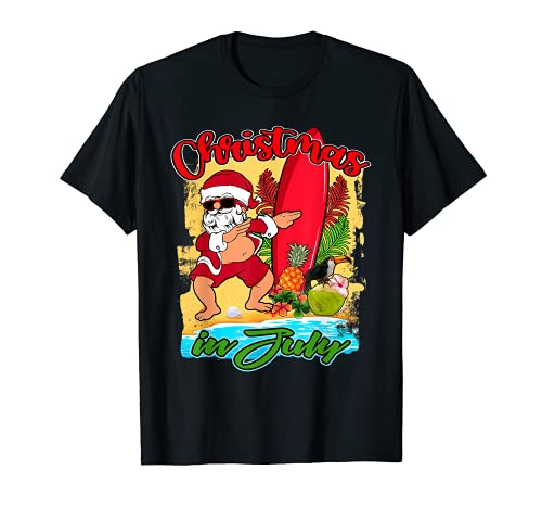 Christmas In July Kids Hawaiian Shirt Dabbing Santa Boys Men Camiseta