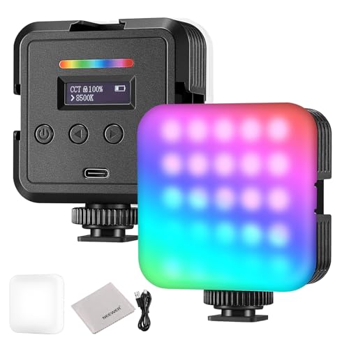 NEEWER Luce Fotocamera RGB Magnetica, RGB61 Colori 360° CRI97+ 2500-8500K 2000mAh, Luce Fotografica...